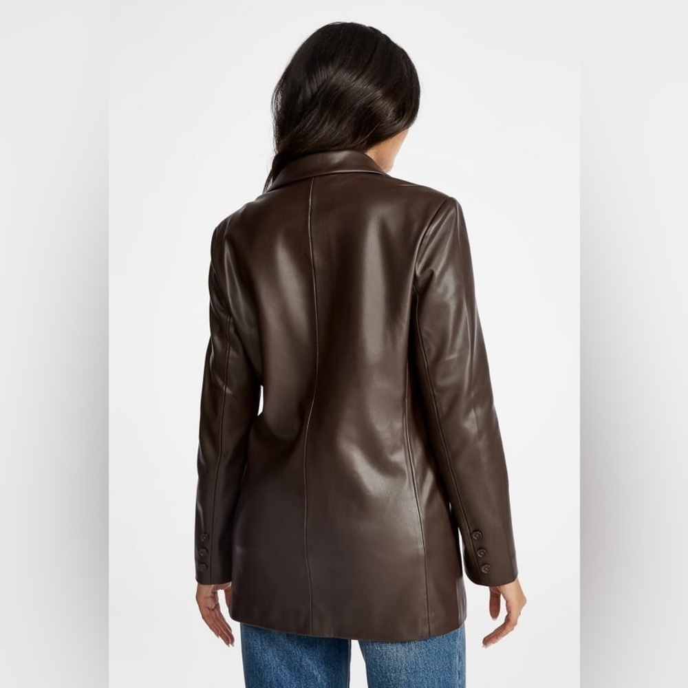 Just Fab Oversized Faux Leather Blazer NWT medium - Picture 2 of 8